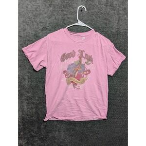 Full Tilt Good Luck Graphic Tee Pink Tattoo Heart Dagger Dice Cotton Shirt Small